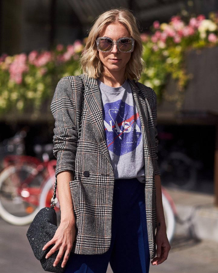 look com blazer xadrez