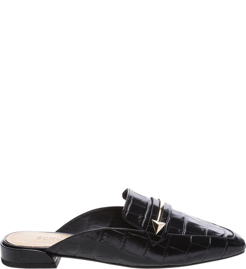 Flat Mule Croco Black Flat Mule Croco Black