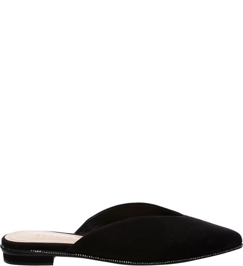 Flat Mule High Vamp Black Flat Mule High Vamp Black