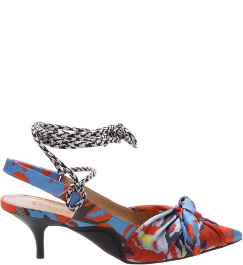 Mule Slingback Kitten Heel Jacquard Mule Slingback Kitten Heel Jacquard