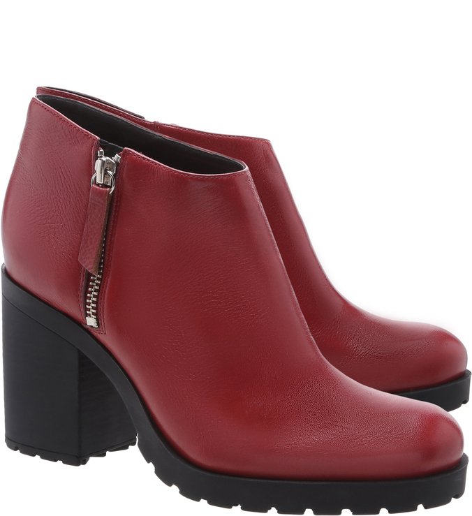 Short Ankle Boot Red Brown Short Ankle Boot Red Brown