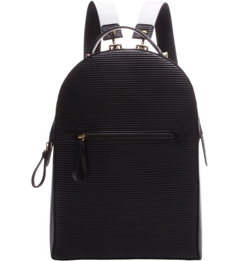 Mochila Texture Minimal Couro Black Mochila Texture Minimal Couro Black