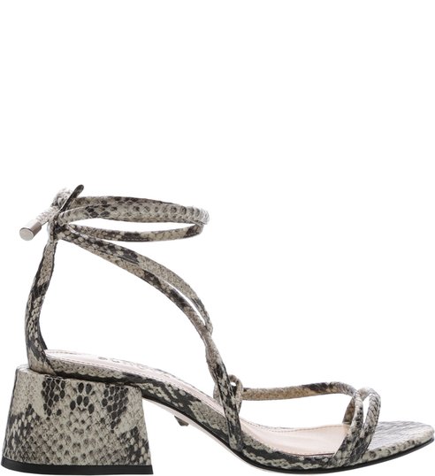 Sandália Chunky Heel Lace-Up Python Sandália Chunky Heel Lace-Up Python