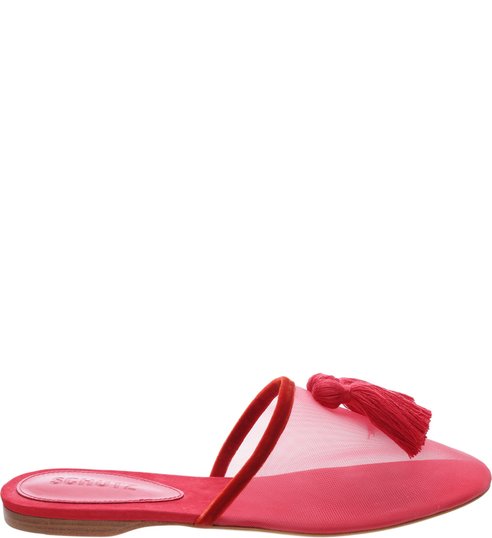 Flat Mule Tela Glam Red Flat Mule Tela Glam Red