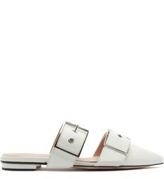 flat mules with buckle