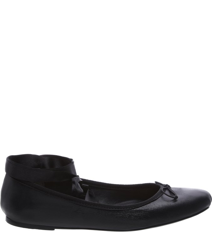 black ballet flats lace up