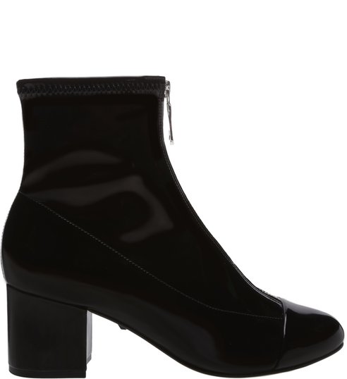 Bota Block Heel Verniz Zíper Black Bota Block Heel Verniz Zíper Black