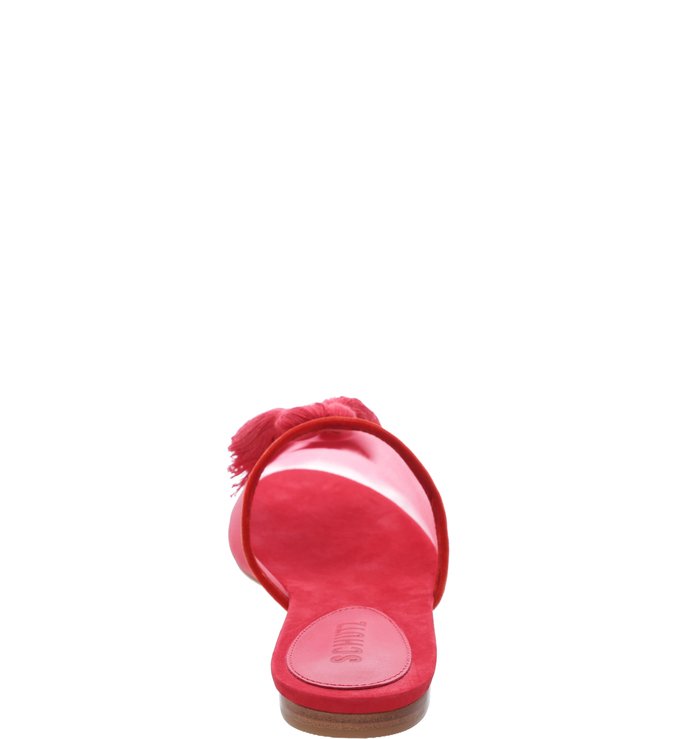 Flat Mule Tela Glam Red Flat Mule Tela Glam Red