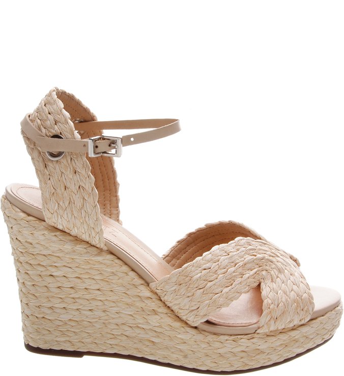 Sandália Anabela Trama Stripes Neutral Sandália Anabela Trama Stripes Neutral