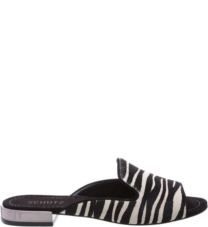 Open Flat Mule Leopard Print P&B Open Flat Mule Leopard Print P&B
