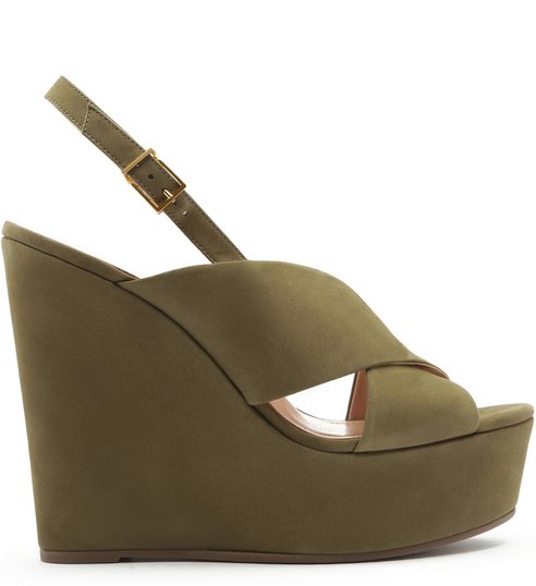 Sandália Anabela Nobuck Straps Green Sandália Anabela Nobuck Straps Green
