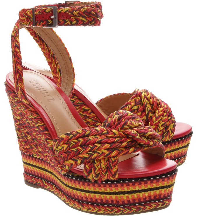 Sandália Anabela Trama Multicolor Sandália Anabela Trama Multicolor