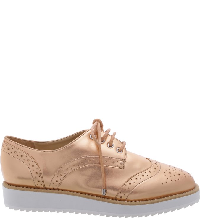 Oxford White Sole Platinum Rose Schutz