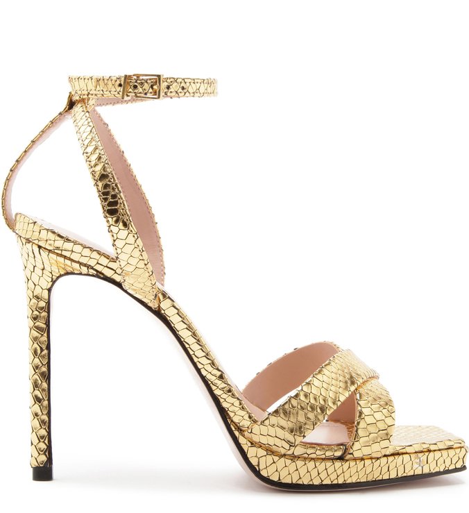 Sandália Salto Snake Gold Sandália Salto Snake Gold