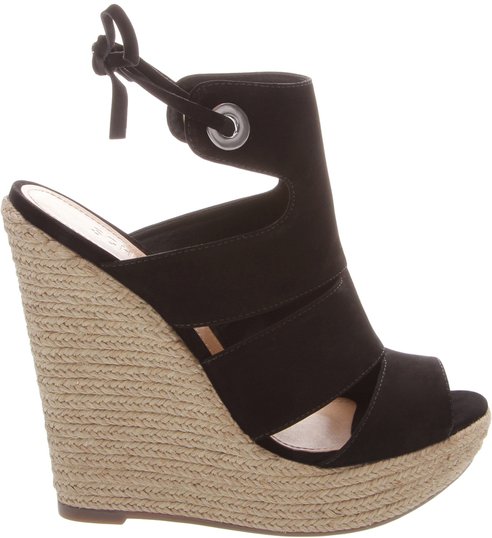 Sandália Anabela Power Nobuck Black Sandália Anabela Power Nobuck Black