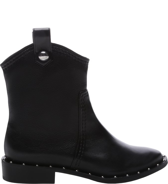 Flat Boot New Western Studs Black Flat Boot New Western Studs Black