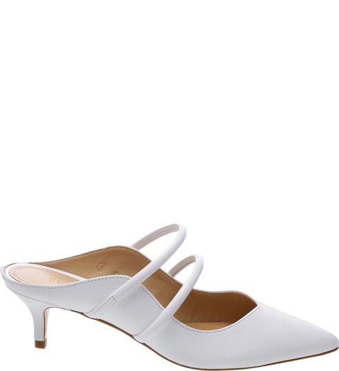 Mule Kitten Heel S-GIRLIE White Mule Kitten Heel S-GIRLIE White