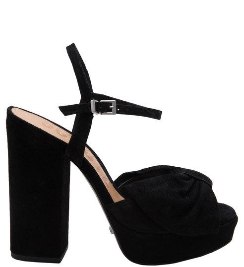Sandália Block Heel Bow Black Sandália Block Heel Bow Black