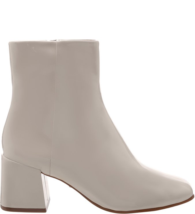 Bota Block Heel Verniz White Bota Block Heel Verniz White