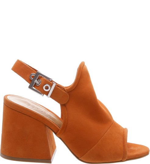 Sandália Block Heel Nobuck Ocre Sandália Block Heel Nobuck Ocre