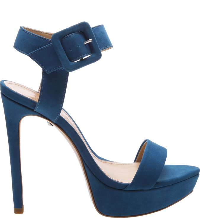 Sandália Salto Meia Pata Nobuck Blue Sandália Salto Meia Pata Nobuck Blue