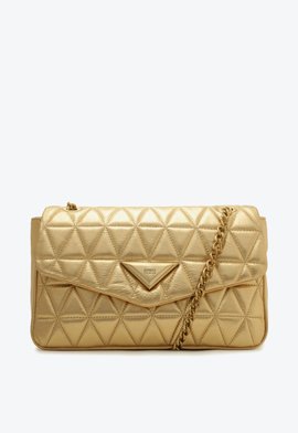 Bolsa Grande Tiracolo 944 Matelassê Dourada