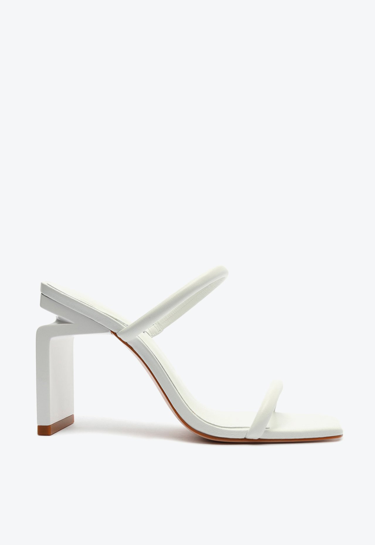 Sandália Salto Bloco Alto Couro Branca | Schutz