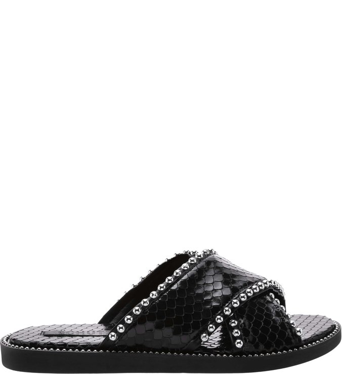 Slide Bright Snake Crystal Black