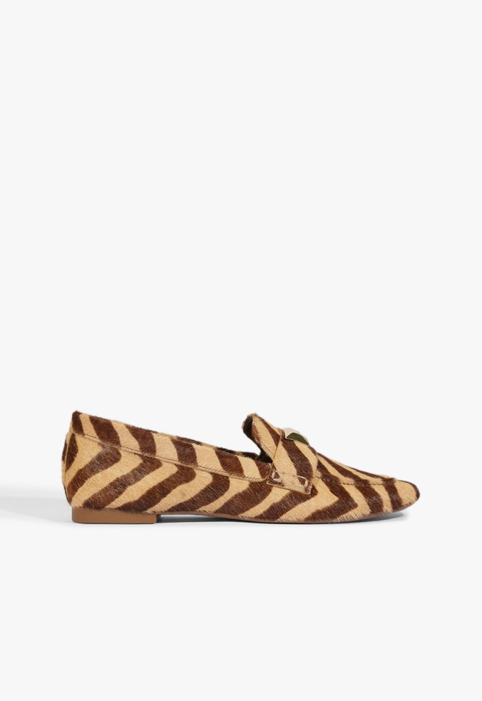 Mocassim Couro Zebra Natural