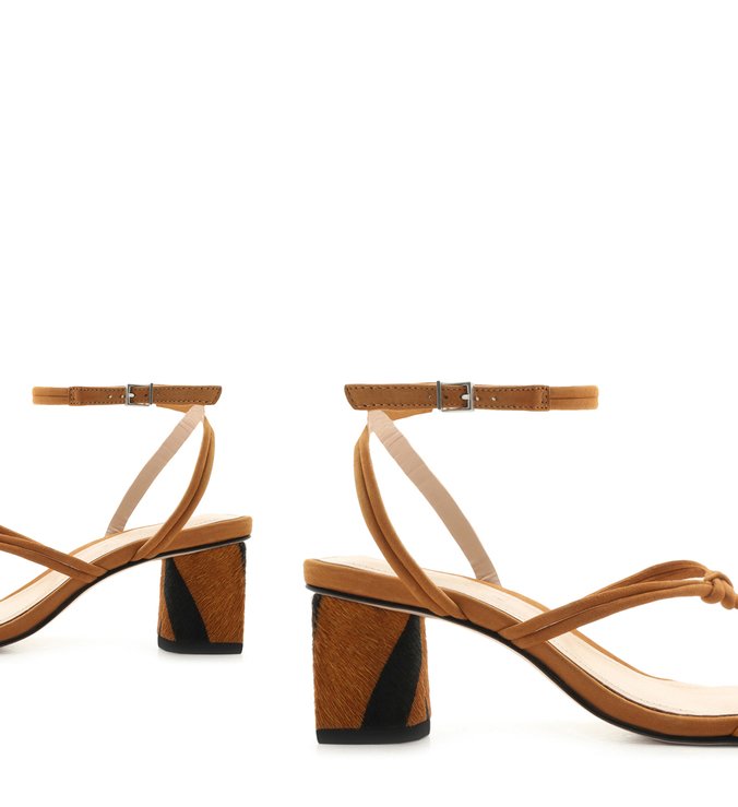 Sandália Block Heel Zebra Strings Caramel Sandália Block Heel Zebra Strings Caramel