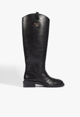 Bota Lisa Cano Longo Preta
