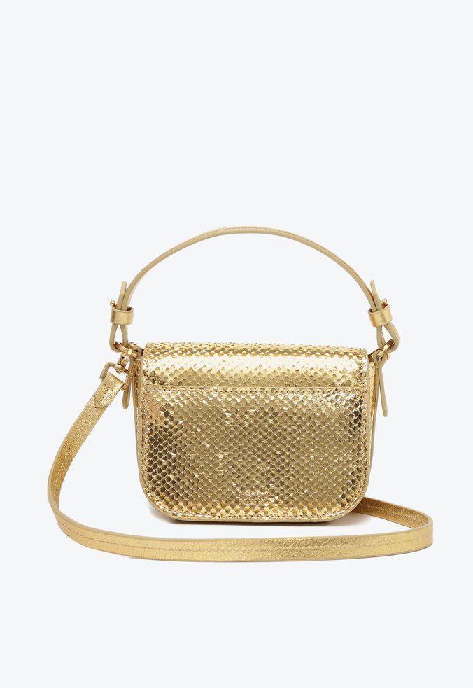 Bolsa Tiracolo Média Twist Couro Snake Dourada Bolsa Tiracolo Média Twist Couro Snake Dourada
