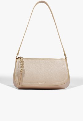 Bolsa Shoulder Tina Média Couro Dourada