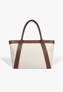 Bolsa Shopping Lona Couro Branca