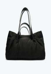 Bolsa Shopping Grande Nylon e Matelassê Preta