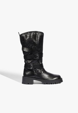 Bota Polka Tratorada Couro Preta