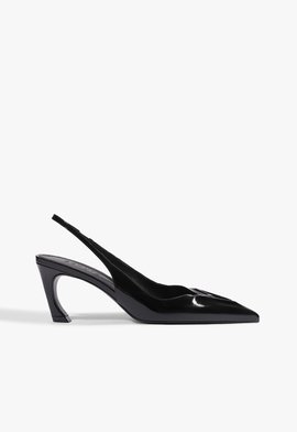 Scarpin Slingback Scarlet Couro Preto