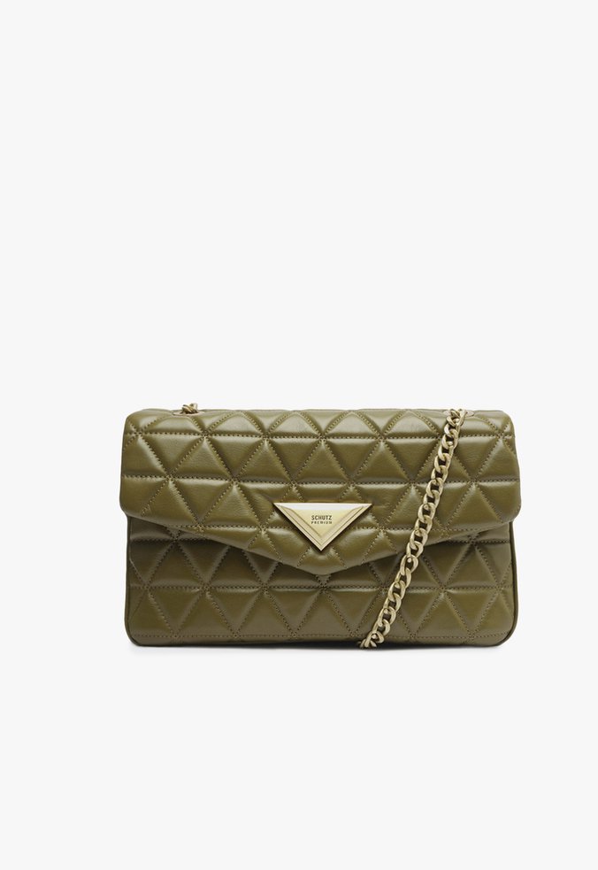 Bolsa Grande Tiracolo 944 Matelassê Couro Verde