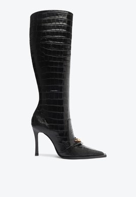 Bota Arizona Croco Couro Preta