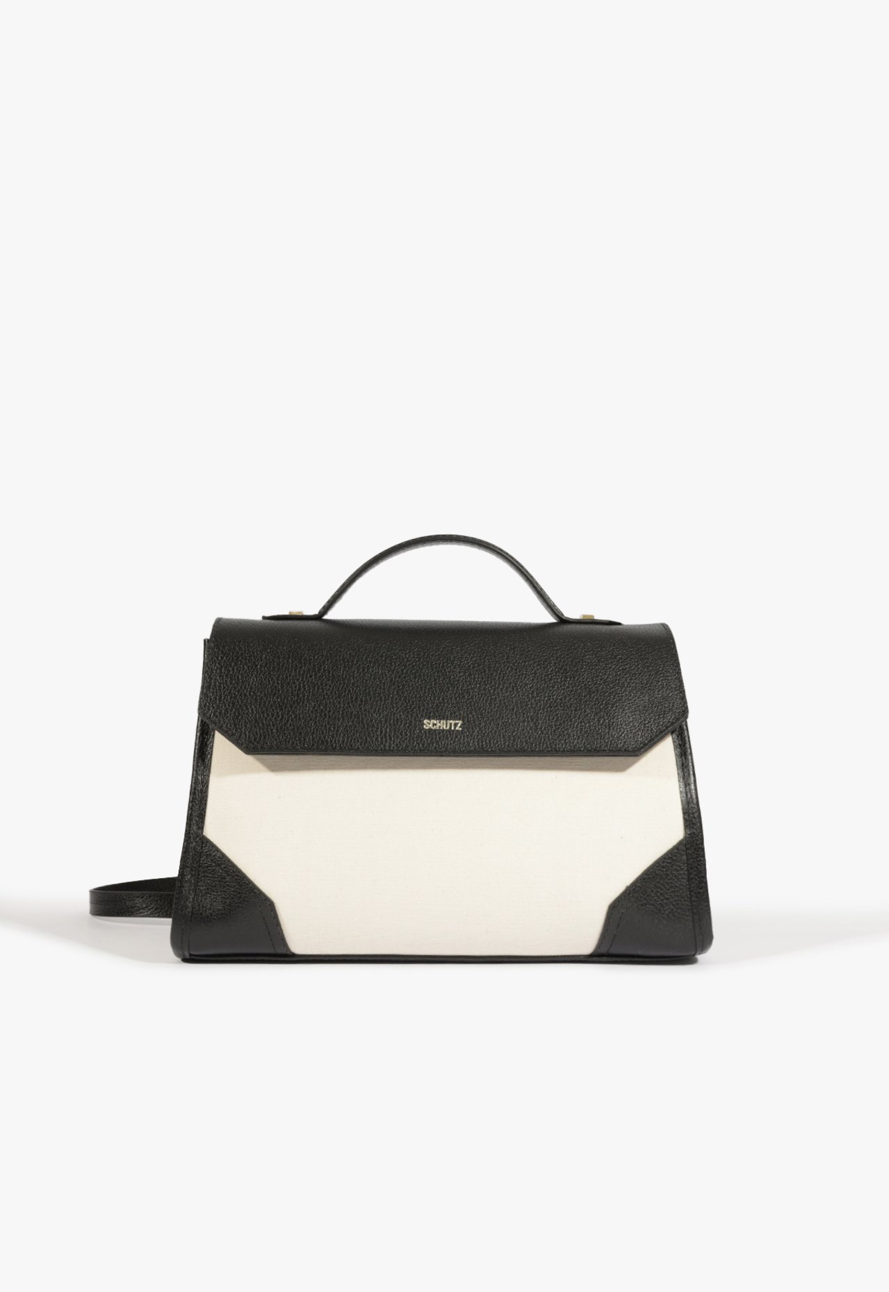 Vista 2 Bolsa Tote Grande Susan Lona Couro Preta Schutz Preto Schutz Preto