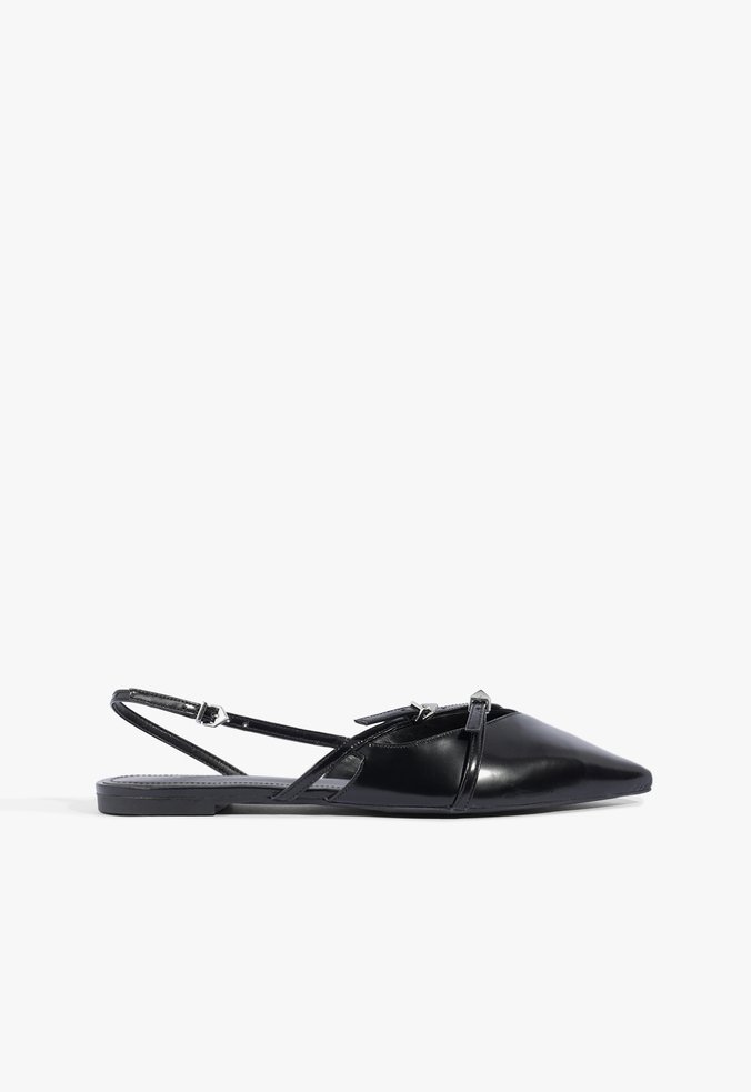 Sapato Mule Slingback Preto