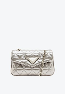 Bolsa Tiracolo Média 944 Couro Prata