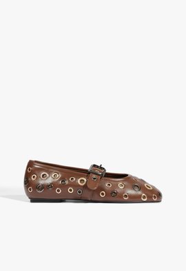 Sapatilha Eiza Studs Couro Marrom