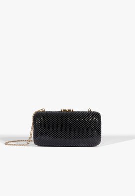 Bolsa Clutch Couro Snake Preta