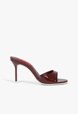 Mule Mina Couro Vermelho