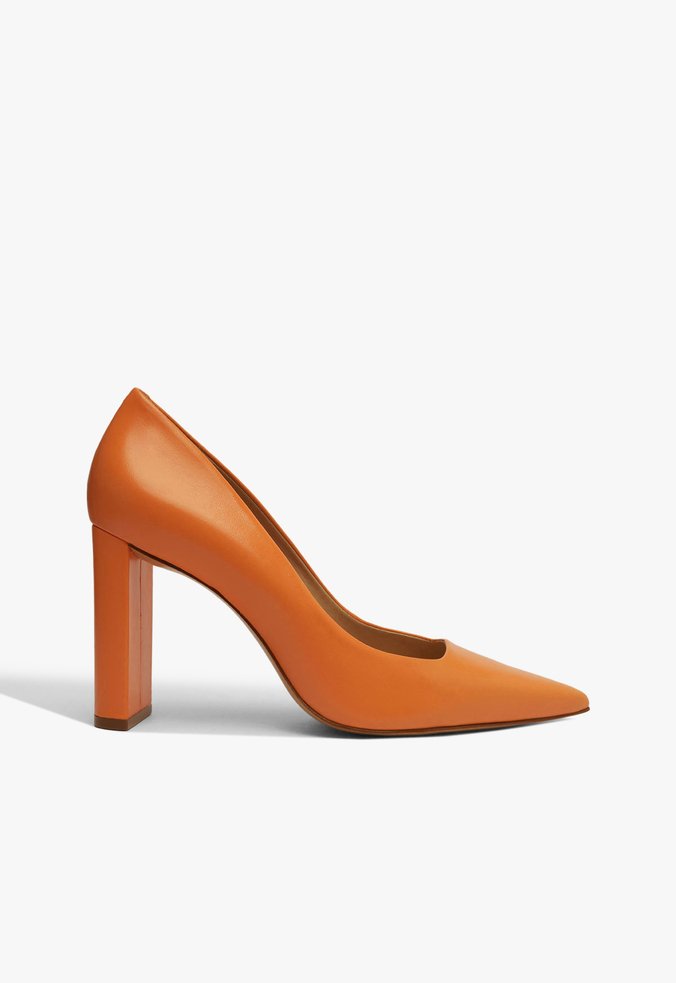 SCARPIN SALTO BLOCO LARANJA