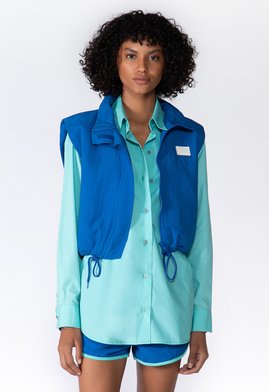 Colete Puffer Catarina Nylon Azul