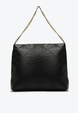 Bolsa Maxi Shoulder Couro Preta