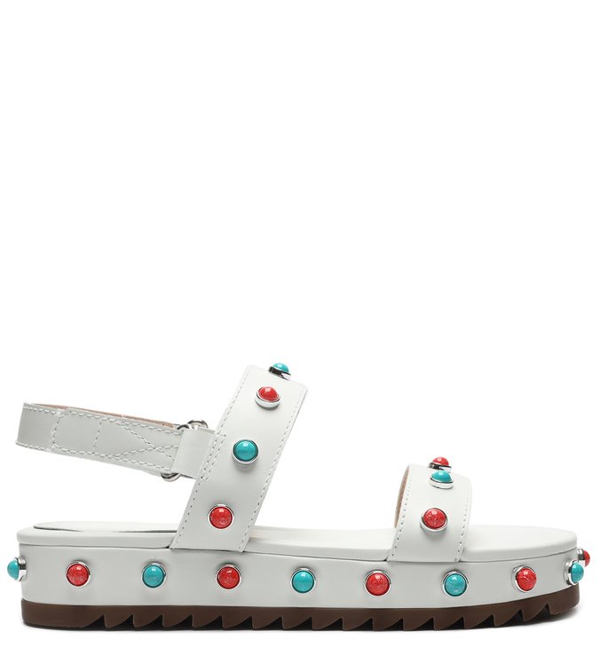 Sandália Flatform Fun Stones Branca