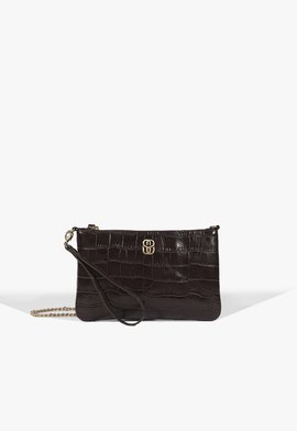 Bolsa Clutch Jennie Couro Marrom